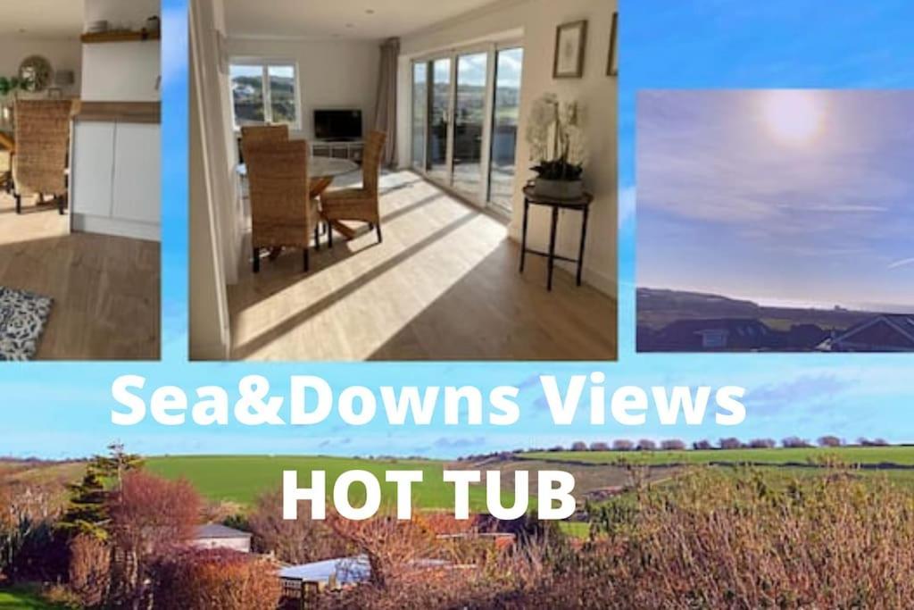Spacious Studio Cabin With Sea/ Downs Views Sole Use Of Hottub In Seaford Exteriér fotografie